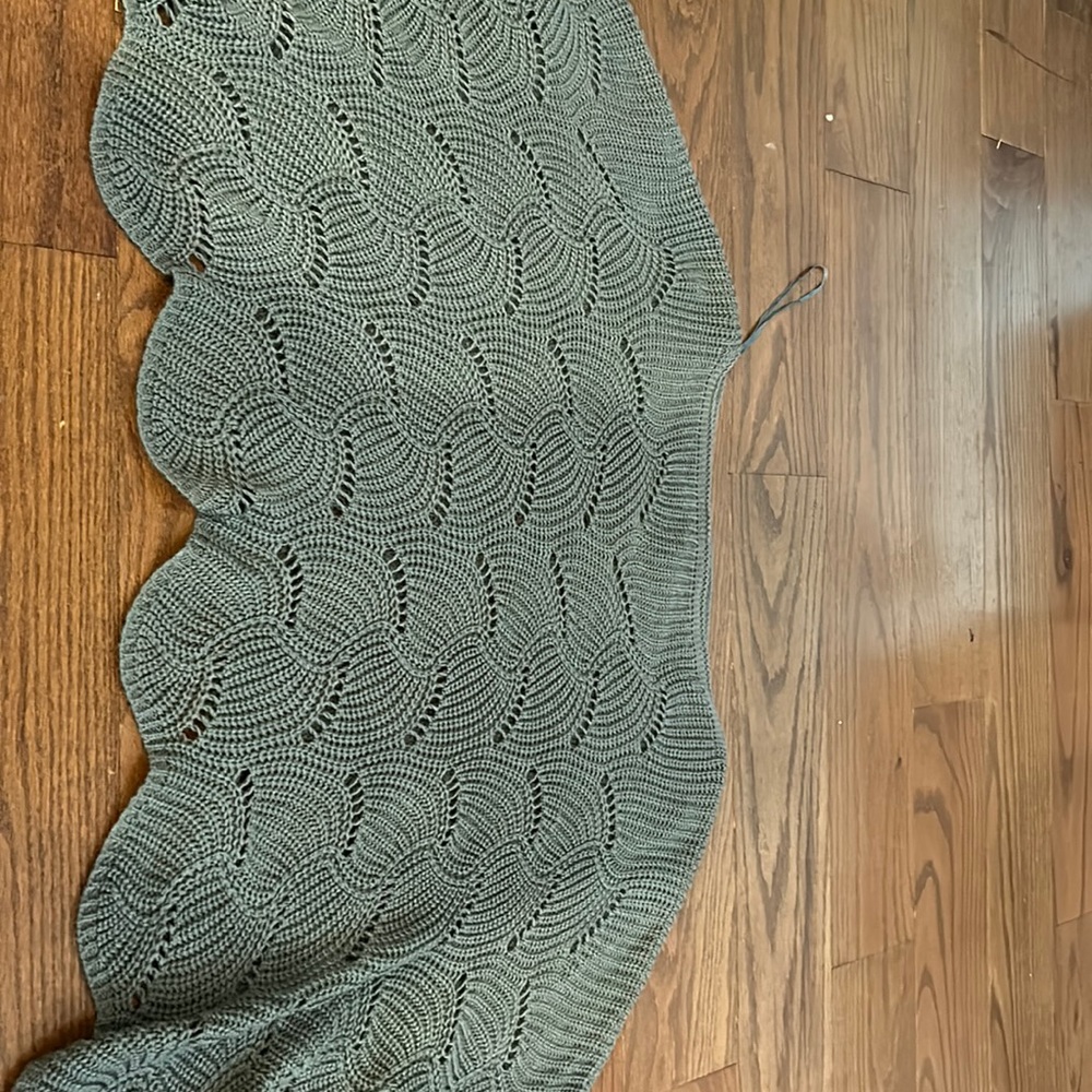 Green knit poncho